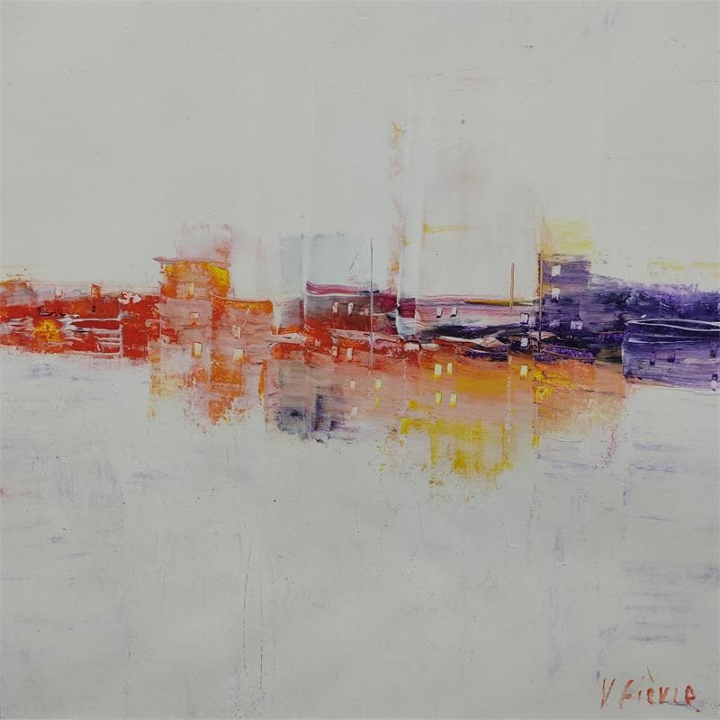 Pintura Les remparts de la ville #1 por Fièvre Véronique | Pintura Abstracto Urbano Acrílico