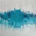 Peinture Impression urbaine en bleu par Fièvre Véronique | Tableau Abstrait Urbain Acrylique