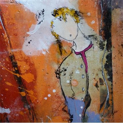 Painting Ava by Han | Painting Figurative Minimalist, Portrait