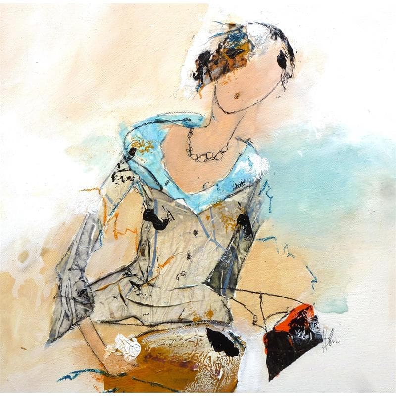 Peinture Ipomée par Han | Tableau Figuratif Portraits Minimaliste