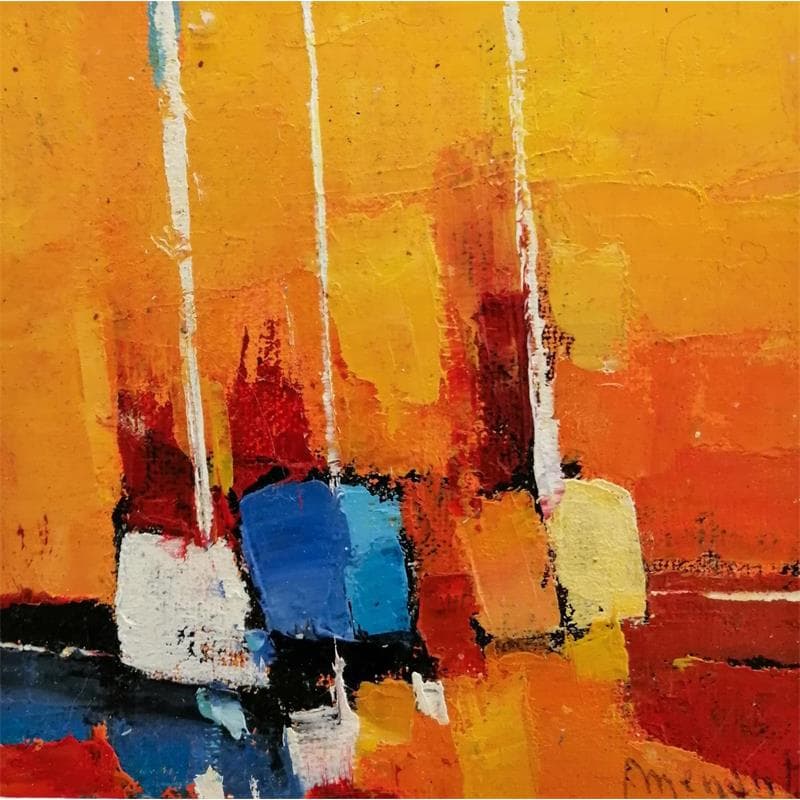 Pintura Trois bateaux por Menant Alain | Pintura Figurativo Marine Aceite Acrílico