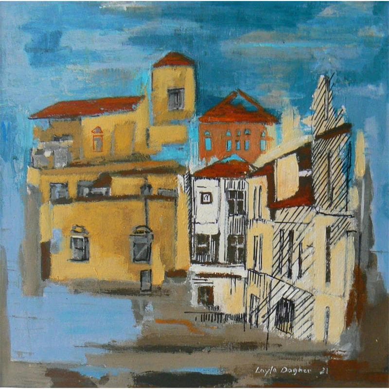 Peinture Karm el Zeytoun par Dagher Leyla | Tableau Urbain