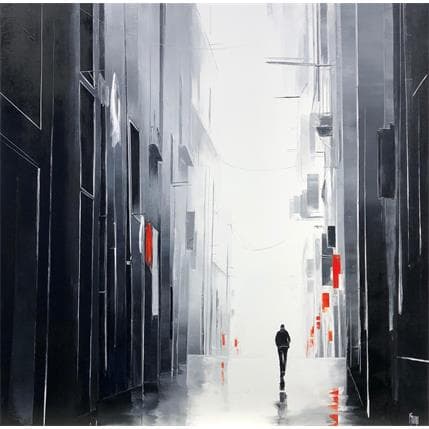 Peinture Marche méditative par Galloro Maurizio | Tableau Figuratif Huile Urbain