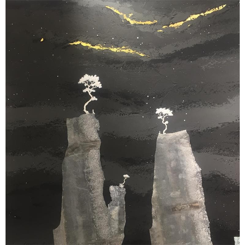 Painting L'accès à le pleine conscience by Lemonnier  | Painting Figurative Landscapes