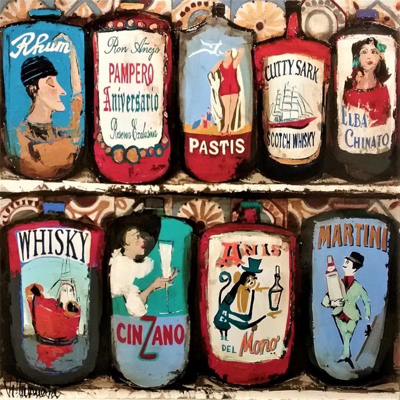 Peinture Bodega par Villanueva Puigdelliura Natalia | Tableau Figuratif Natures mortes Huile