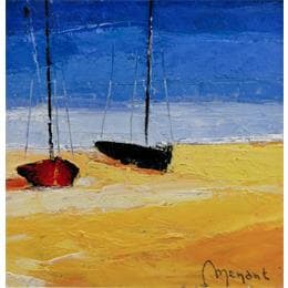 Gemälde La plage von Menant Alain | Gemälde Figurativ Acryl, Öl Marine