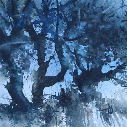 Painting La beauté des chênes by Abbatucci Violaine | Painting Figurative Watercolor Landscapes