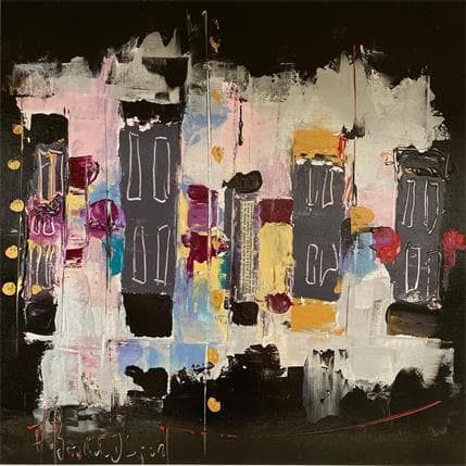 Painting New york, Moscou sous la neige ? by Bastide d´Izard Armelle | Painting Abstract Landscapes