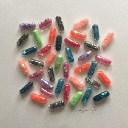 Painting happy pills 2 by Marjot Emily Jane | Painting Abstract Minimalist, Pop icons