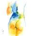 Painting NF119 by Loussouarn Michèle | Painting Figurative Nude Watercolor