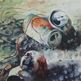 Painting Pas encore recyclées by Abbatucci Violaine | Painting Figurative Watercolor Life style