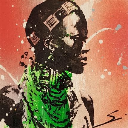 Painting African Girl 2 by Mestres Sergi | Painting Pop-art Graffiti Pop icons
