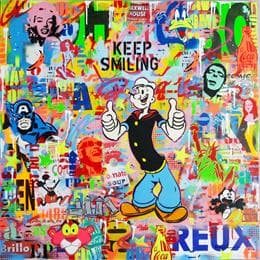 Peinture Keep smiling par Euger Philippe | Tableau Street Art Acrylique, Graffiti Icones Pop