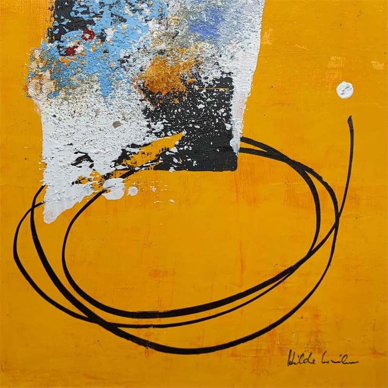 Painting LE6 by Wilms Hilde | Painting Abstract Minimalist Gluing