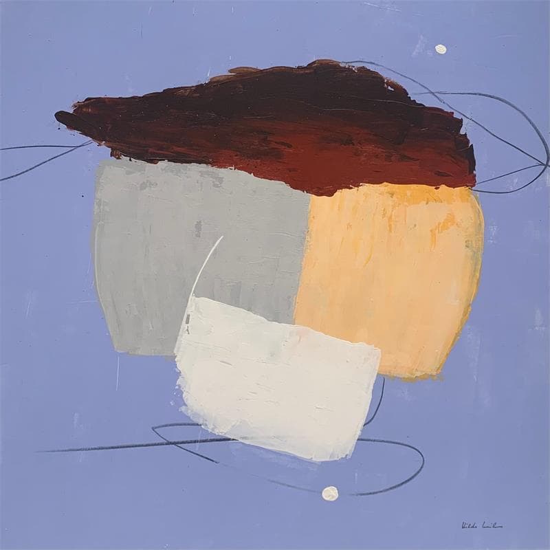 Peinture LE23 par Wilms Hilde | Tableau Abstrait Minimaliste Collage