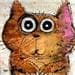 Painting cat by Maury Hervé | Painting Naive art Animals