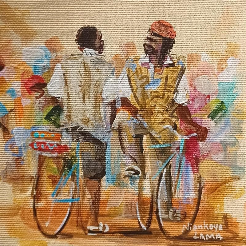 Peinture LA RENCONTRE 5 par Lama Niankoye | Tableau Figuratif Scènes de vie Acrylique