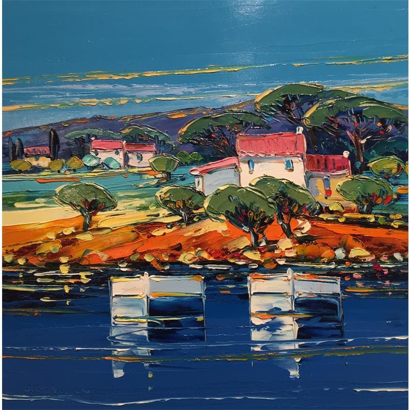 Peinture Lumières du soir par Corbière Liisa | Tableau Figuratif Paysages Huile