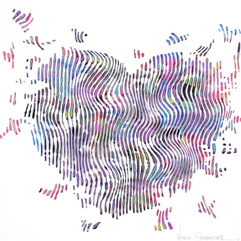 Gemälde Love love love von Schroeder Virginie | Gemälde Pop-Art Minimalistisch Acryl