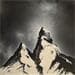 Peinture Les sommets par Rey Julien | Tableau Figuratif Paysages Noir & blanc Acrylique