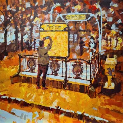 Painting Bouches bleues au métro by Heaton Rudyard | Painting Figurative Acrylic Urban