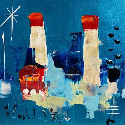 Painting L'arrivée quand tu m'attends by Bastide d´Izard Armelle | Painting Abstract