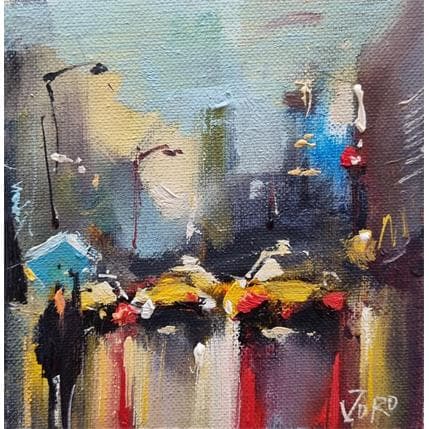 Painting rainy street by Joro | Painting Figurative Oil Urban