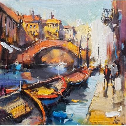 Painting sunny venice by Joro | Painting Figurative Oil Urban