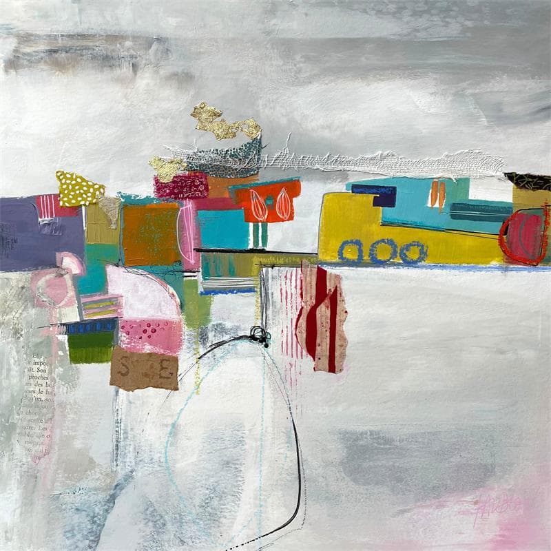 Peinture La villa de l'architecte par Lau Blou | Tableau Abstrait Minimaliste Acrylique