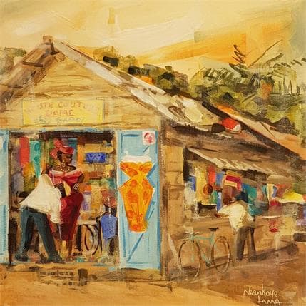 Peinture HAUTE COUTURE DAME par Lama Niankoye | Tableau Figuratif Acrylique Scènes de vie