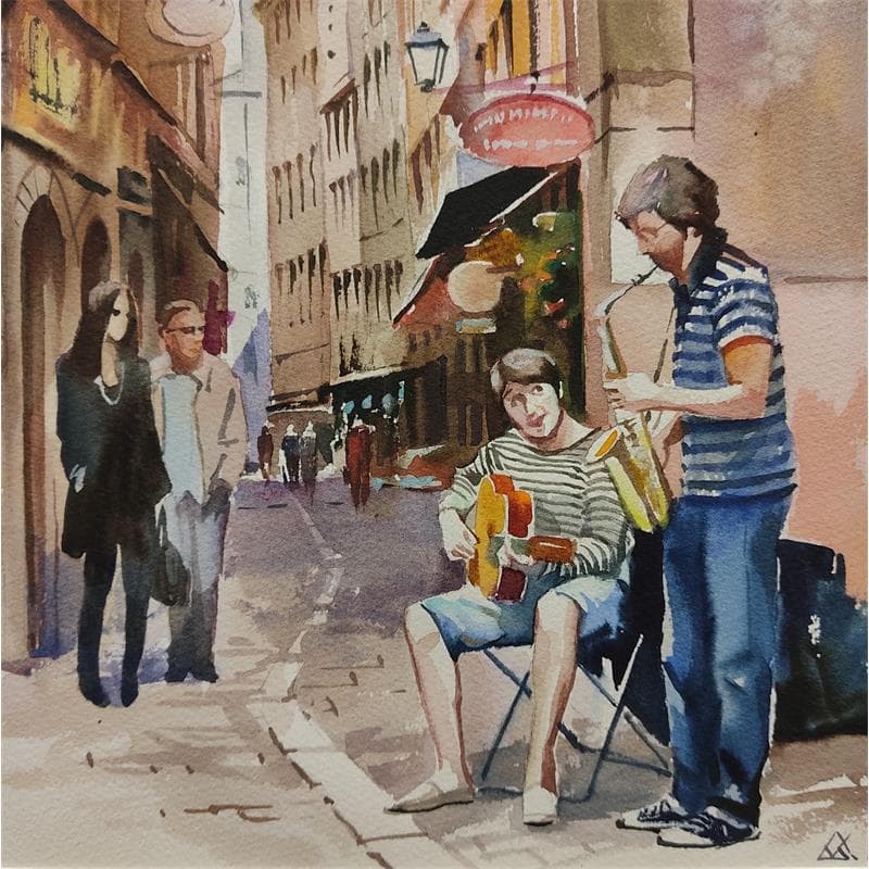Gemälde Lyon - ap.21 von Khodakivskyi Vasily | Gemälde Figurativ Urban Aquarell