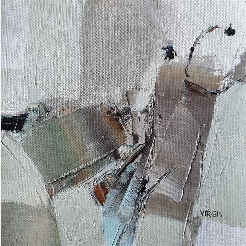 Peinture Boring motif par Virgis | Tableau Abstrait Minimaliste Huile