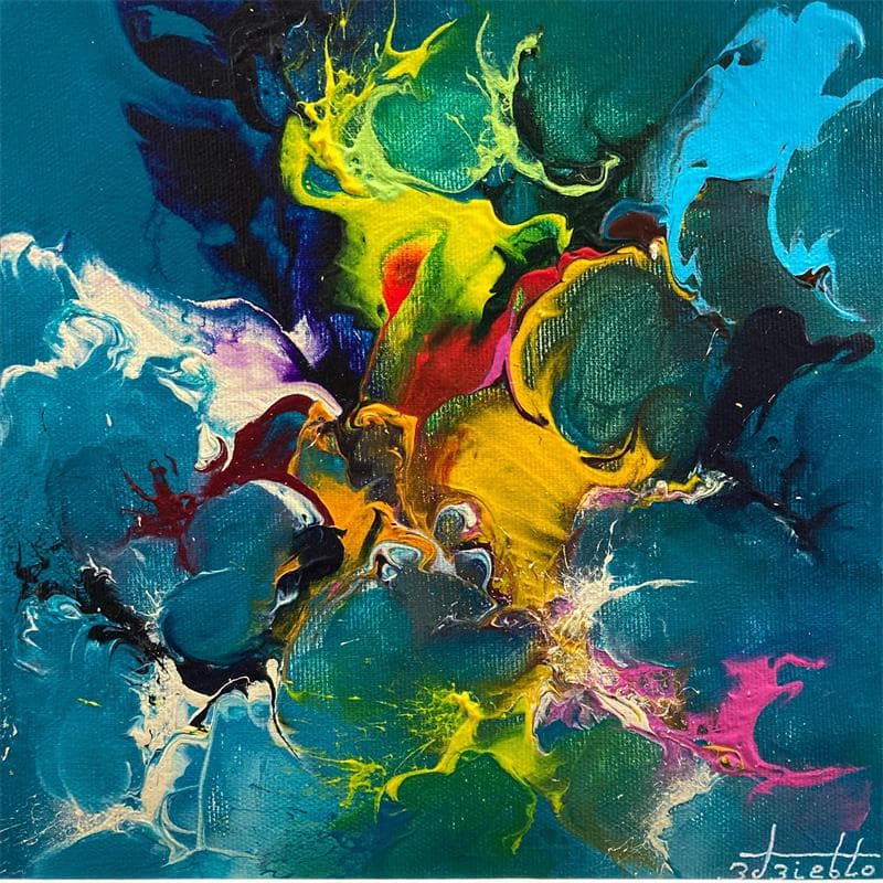 Gemälde 21.10.18 Turquoise von Zdzieblo Thierry | Gemälde Acryl
