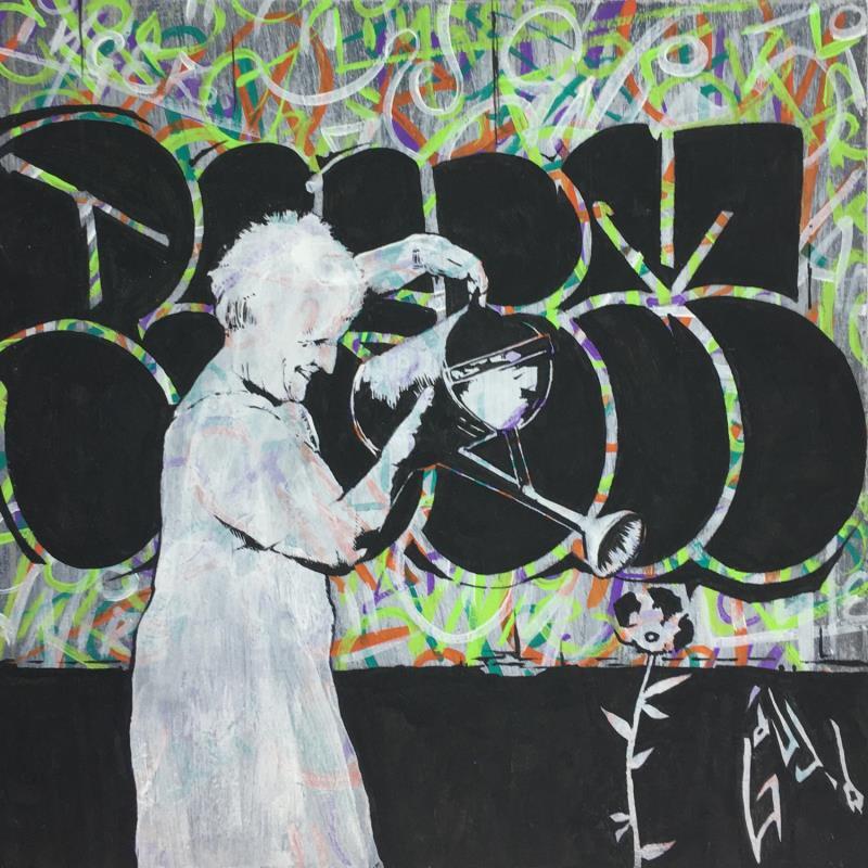 Peinture green guerilla par Di Vicino Gaudio Alessandro | Tableau Street Art Scènes de vie Graffiti Acrylique