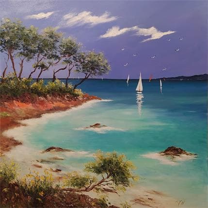 Peinture Cap au sud par Lyn | Tableau Figuratif Huile Paysages