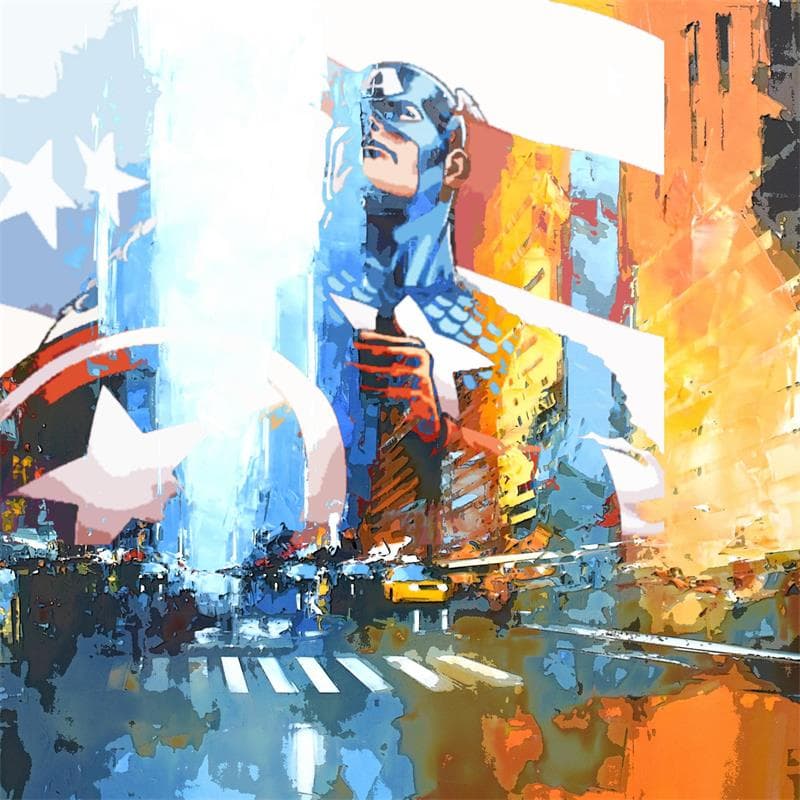 Pintura Captain America - Hollis por Castan Daniel | Pintura Figurativo Urbano Iconos pop Aceite