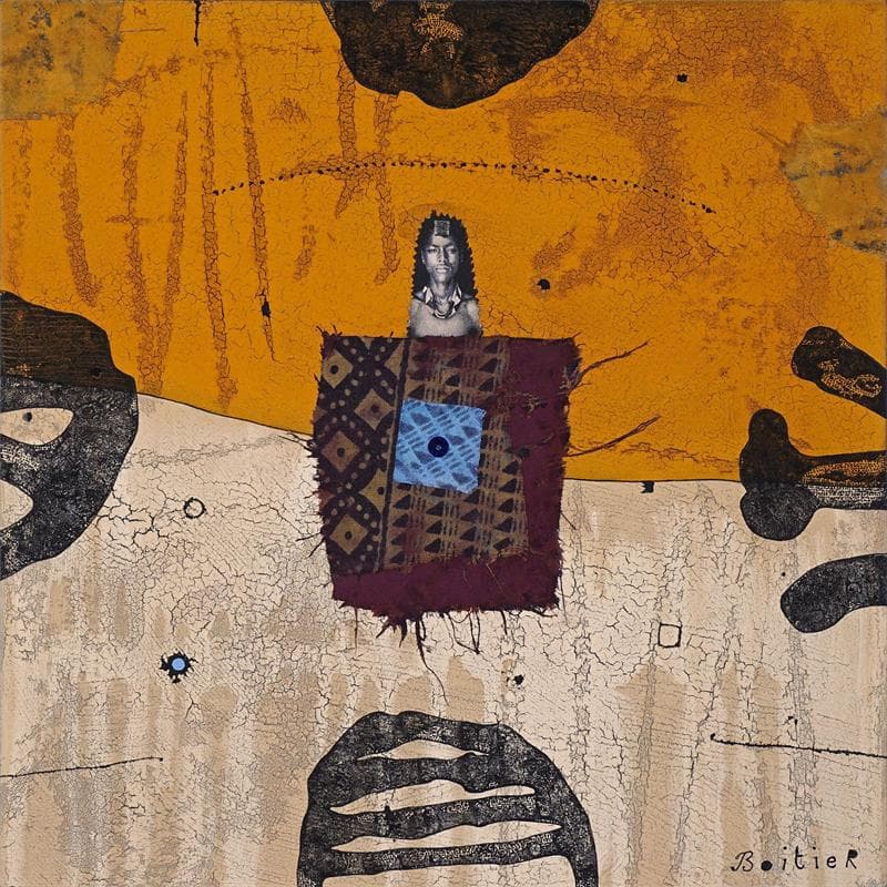 Peinture 25-98 par Boitier Thierry | Tableau Abstrait Portraits Acrylique