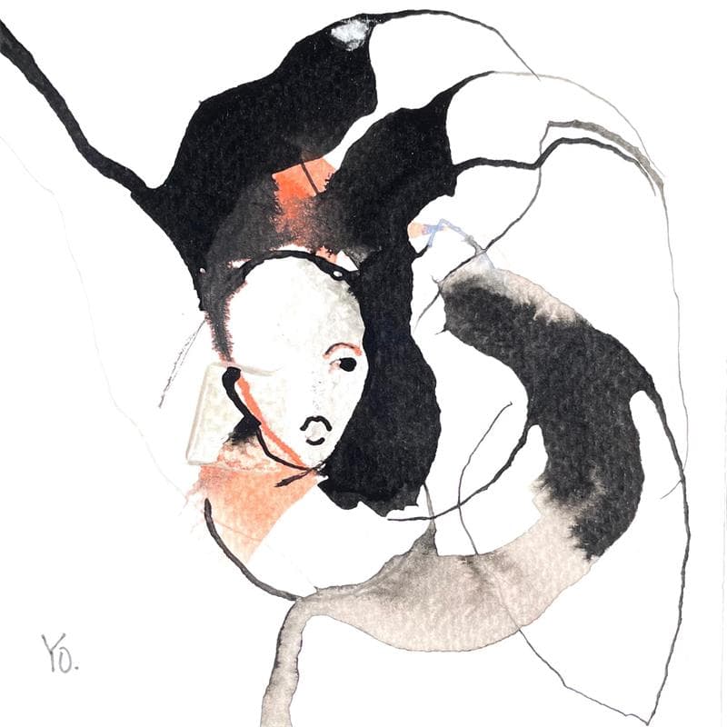 Painting Des courbes et des traits  by YO | Painting Figurative Nude Watercolor