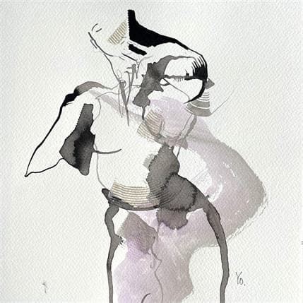 Painting Pouvoir vivre sans toi by YO | Painting Figurative Watercolor Nude