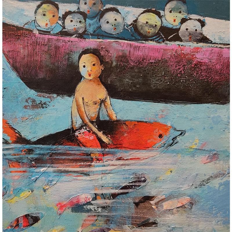 Peinture N13 par Abiy | Tableau Figuratif Scènes de vie Huile