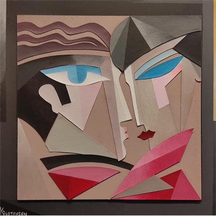 Peinture Love duo par Gustavsen Karl | Tableau Figuratif Portraits