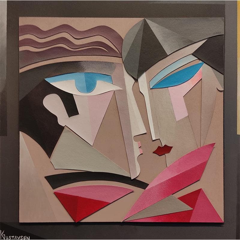 Peinture Love duo par Gustavsen Karl | Tableau Figuratif Portraits