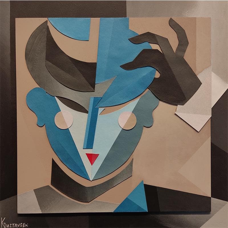 Painting Hello mister blue by Gustavsen Karl | Painting Figurative Portrait