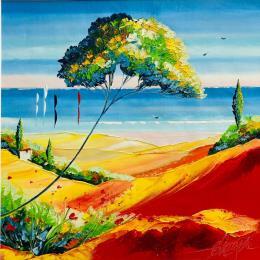 Peinture la mer et toi cherie par Fonteyne David | Tableau Figuratif Acrylique, Huile