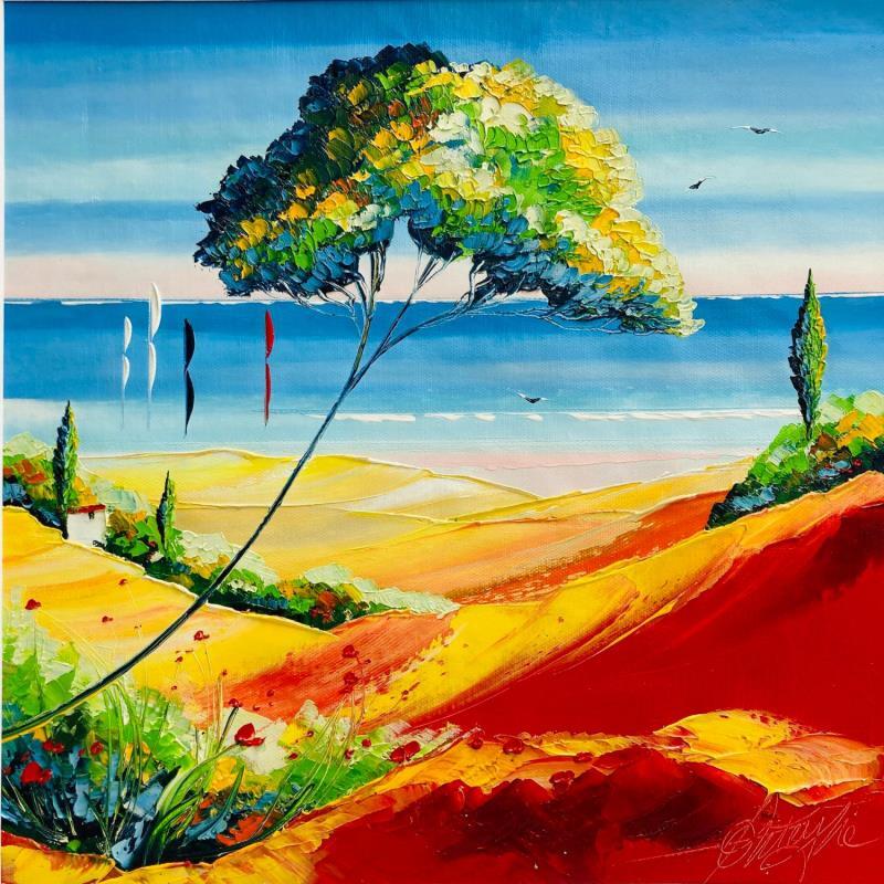 Peinture la mer et toi cherie par Fonteyne David | Tableau Figuratif Huile Acrylique