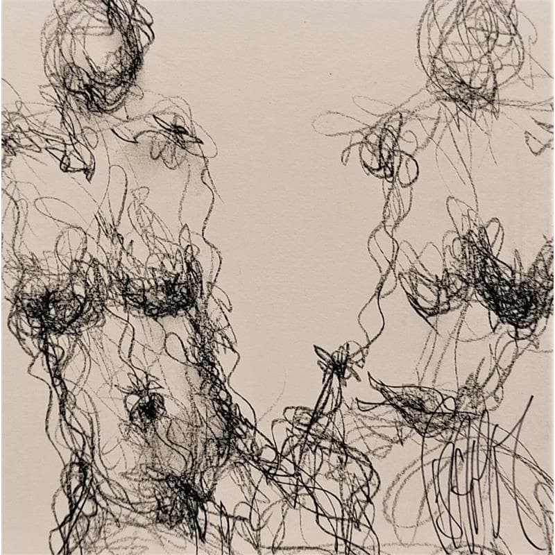 Painting Régine by Sahuc François | Painting Figurative Nude Acrylic