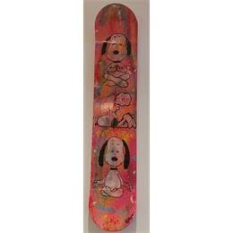 Sculpture Skateboard Snoopy Yoga par Kikayou | Sculpture Pop-art Objets détournés