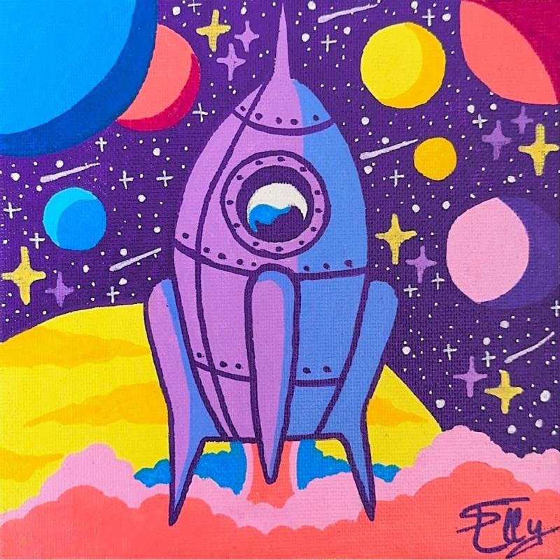 Painting Dans les airs by Elly | Painting Pop-art Acrylic