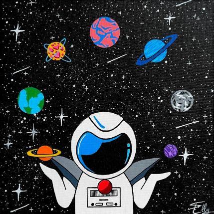 Painting Tourner dans le vide by Elly | Painting Pop-art Acrylic Portrait