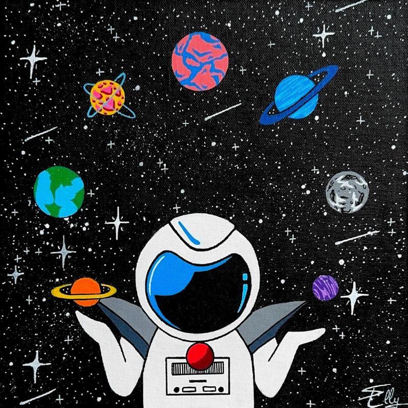 Peinture Tourner dans le vide par Elly | Tableau Pop-art Portraits Acrylique